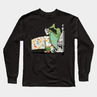 Dinosaur Pterodactyl Bedtime Reading Long Sleeve T-Shirt